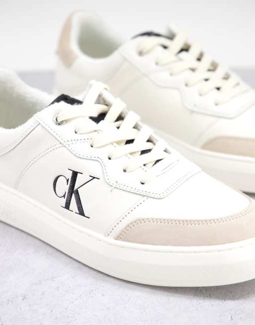 Klein Jeans cupsole logo sneakers white | ASOS