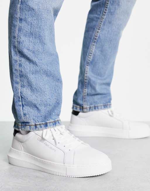 Calvin Klein Jeans Cupsole Sneaker in WeiB mit dicker Sohle ASOS