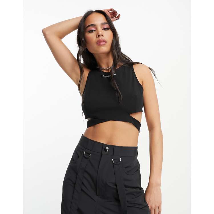 Calvin klein on sale black crop top