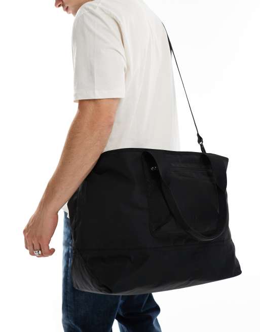 Calvin Klein Jeans – Czarna duża torba typu tote z nylonu, 3 z 4