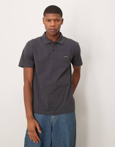 Calvin Klein Jeans label logo polo in black