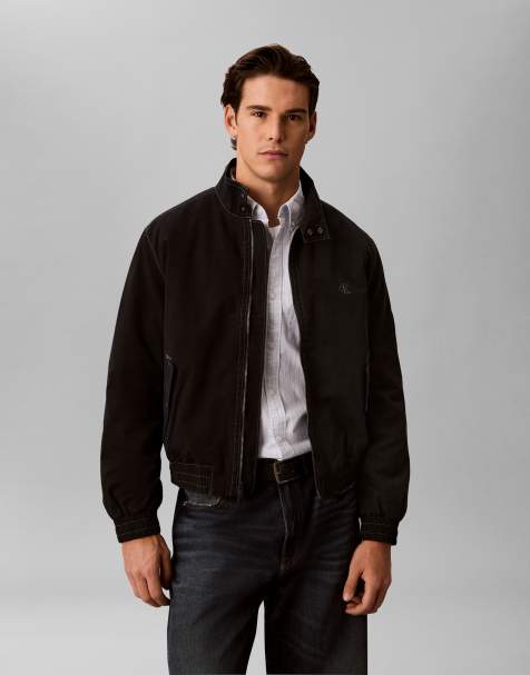 Calvin Klein Jeans – Czarna ocieplana kurtka Harrington z kontrastowymi szwami - view 1