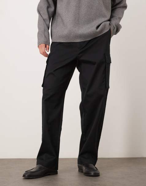 Calvin Klein Jeans straight cargo trousers in black