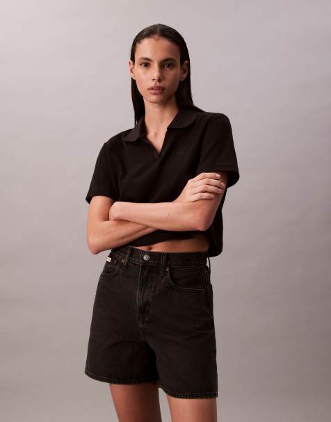 Calvin Klein Jeans denim shorts in black