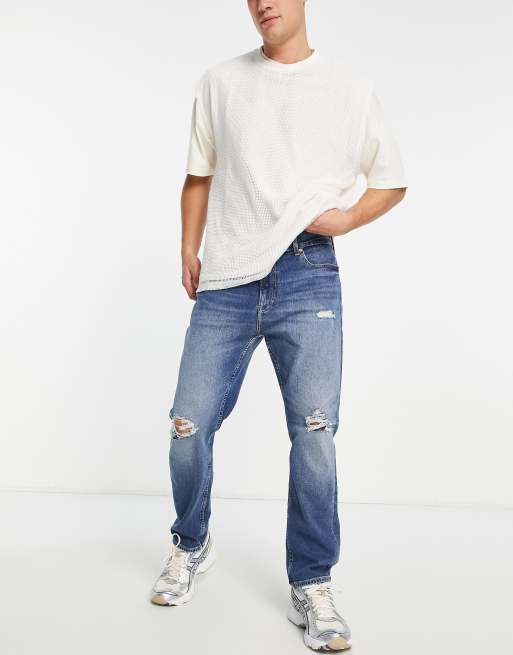 Calvin klein store distressed jeans