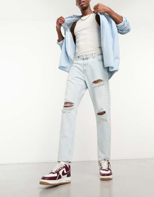 Calvin Klein Jeans – Dad-Jeans in mittelblauer Waschung