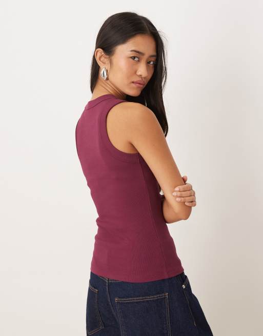 Calvin Klein Jeans - Débardeur côtelé ajusté à logo monogramme - Baie , 4 de 4
