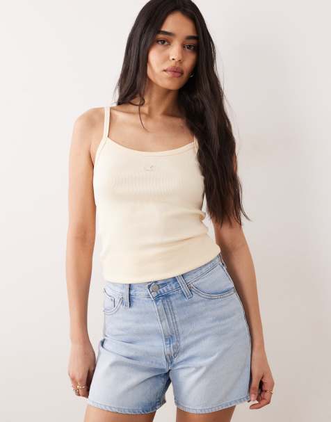 Calvin Klein Jeans - Débardeur déchiré à bretelles - Jaune crème - view 1