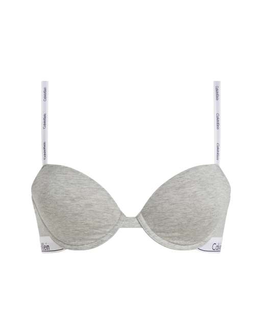 Calvin Klein Jeans demi cotton t-shirt bra in grey, 2 of 4