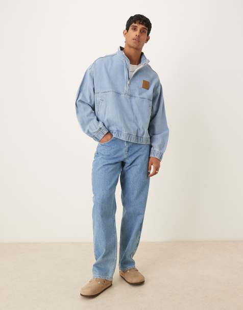 Calvin Klein Jeans - Denim-anorak i lys vask med halv lynlås - view 1