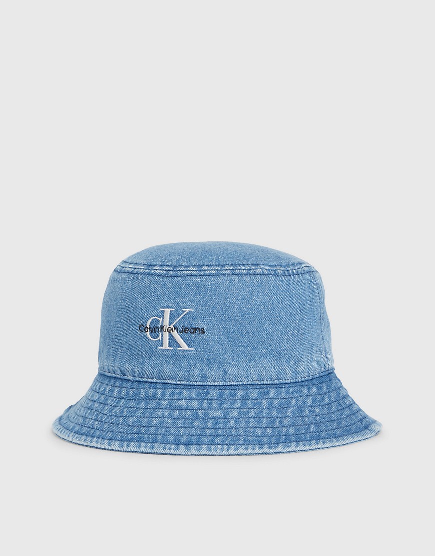 Calvin Klein Jeans Denim Bucket Hat in Denim-Blue