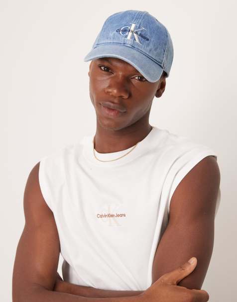 Calvin Klein Jeans denim cap in mid wash blue - view 1