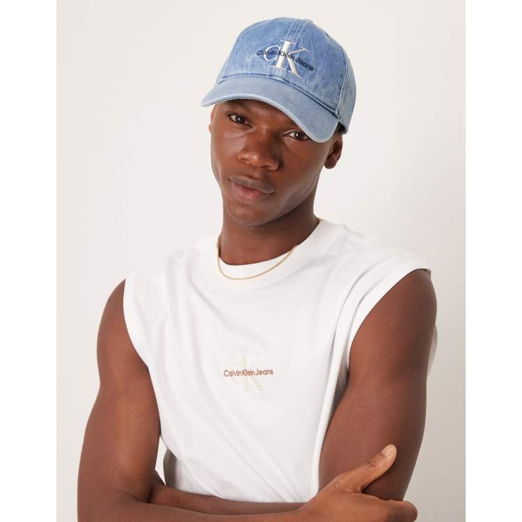 Calvin Klein Jeans denim cap in mid wash blue ASOS