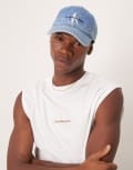 [Calvin Klein Jeans] Calvin Klein Jeans denim cap in mid wash blue One Size Vintage denim