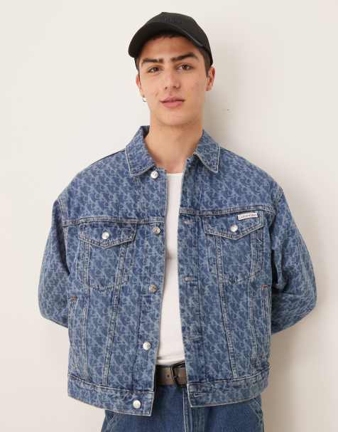 Calvin Klein Jeans - Denim jack in jaren 90-stijl bedekt met print in mid-wash - view 1