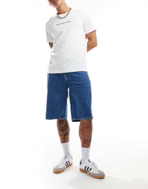 Calvin Klein Jeans – Denim-Jorts in mittlerer Waschung