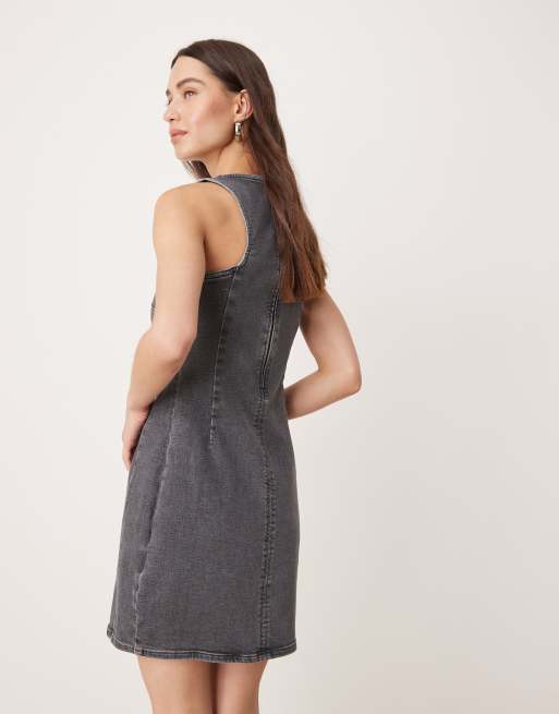 Calvin Klein Jeans denim mini dress in washed grey - ASOS Exclusive, 2 of 4