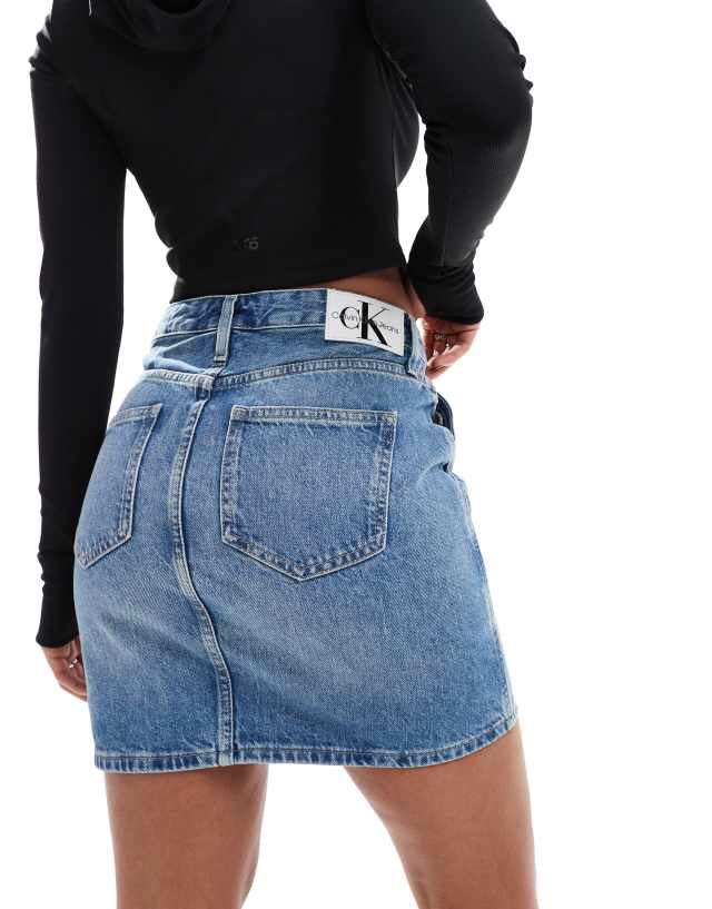 Calvin Klein Jeans - denim mini skirt in light wash