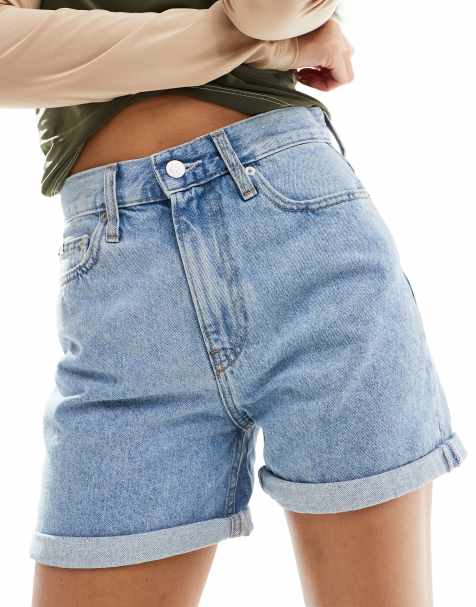 Calvin Klein Jeans - Denim mom short in mid-wash blauw - view 1