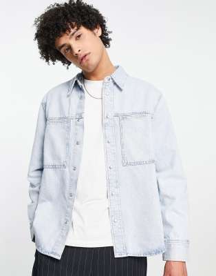 mens light blue denim shirts