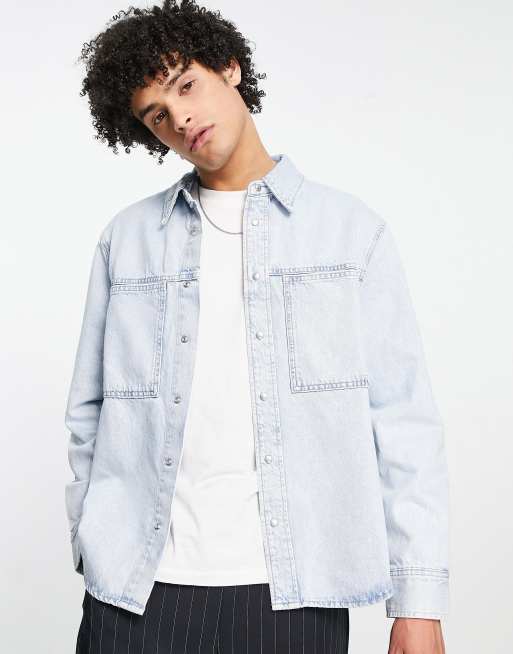 Calvin Klein Jeans denim overshirt in light wash