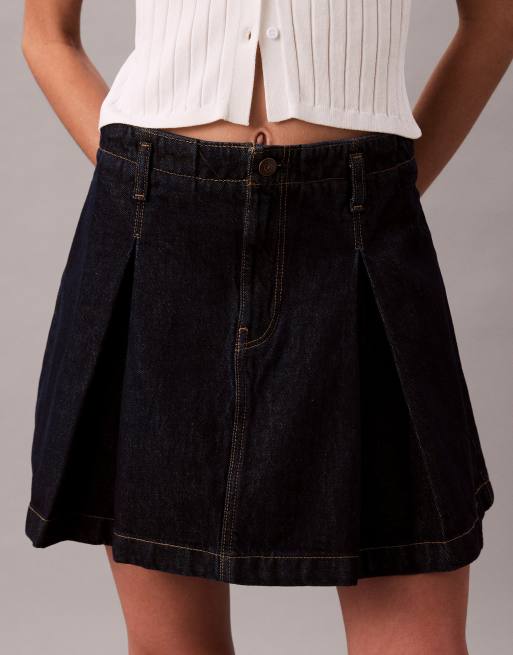 Calvin Klein Jeans denim pleated skirt in indigo rinse, 4 of 4
