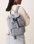 [Calvin Klein Jeans] Calvin Klein Jeans denim pocket backpack in mid blue One Size Denim