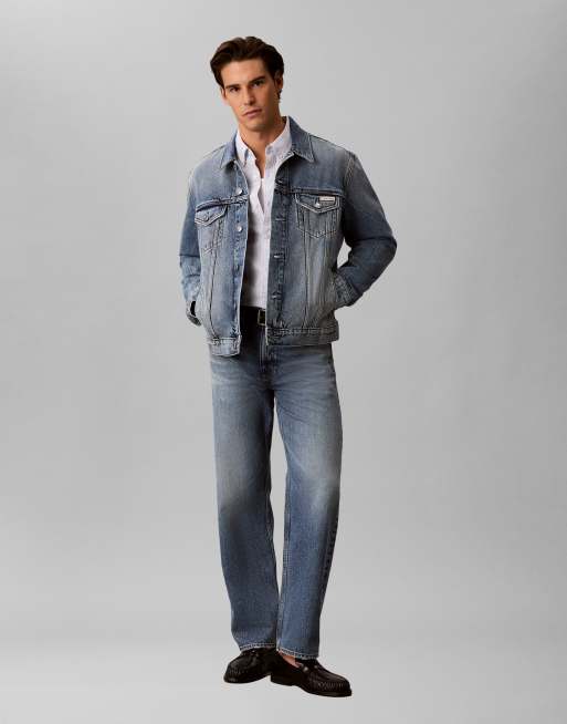 Calvin Klein Jeans denim trucker jacket in blue wash, 2 of 5