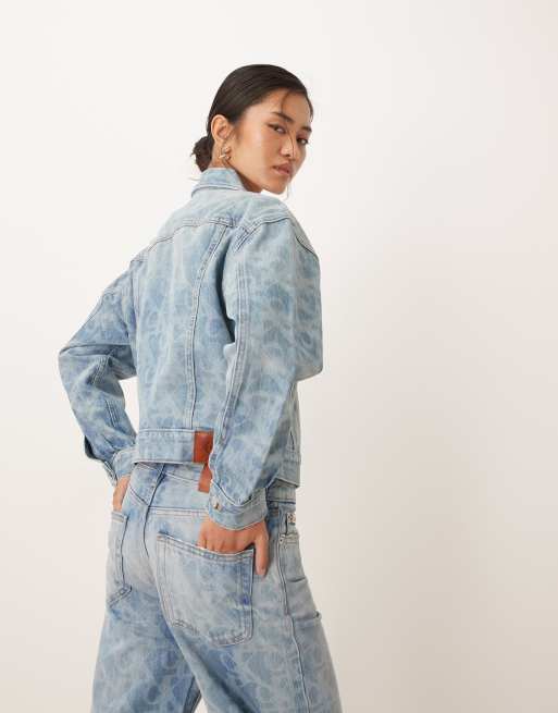 Calvin Klein Jeans - Denim truckerjack met logoprint in lichte wassing blauw , 4 van 4