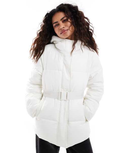 Calvin Klein Jeans - Doudoune avec ceinture à logo - Blanc - view 1