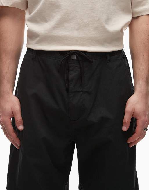 Calvin Klein Jeans drawstring cargo trousers in black, 2 of 5