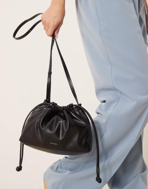 Calvin Klein Jeans drawstring crossbody bag in black