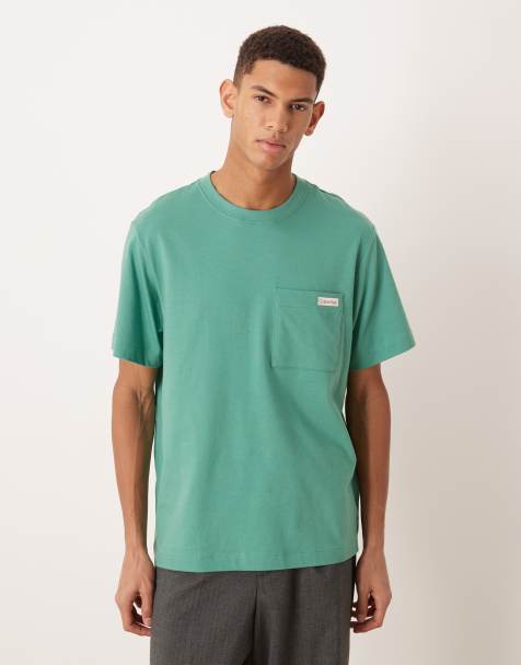 Calvin Klein Jeans easy t-shirt with pocket in green