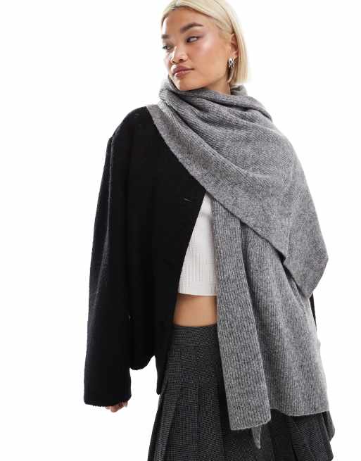 Calvin Klein Jeans - Écharpe épaisse avec broderie - Gris chiné , 4 de 4