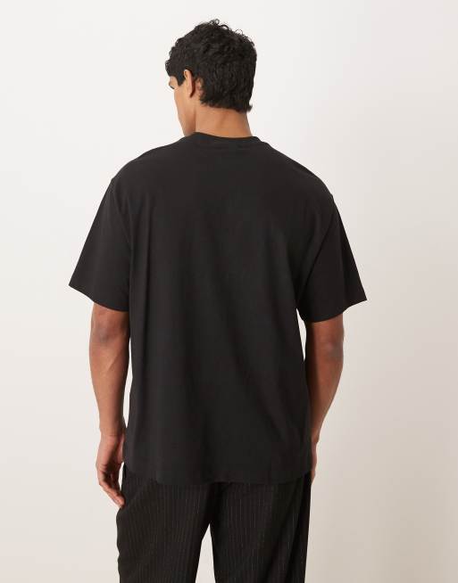Calvin Klein Jeans elevated bold centre front stitch logo t-shirt in black, 3 of 5