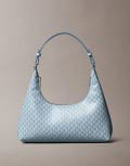 [Calvin Klein Jeans] Calvin Klein Jeans emblem monogram logo shoulder bag in light blue One Size Light blue