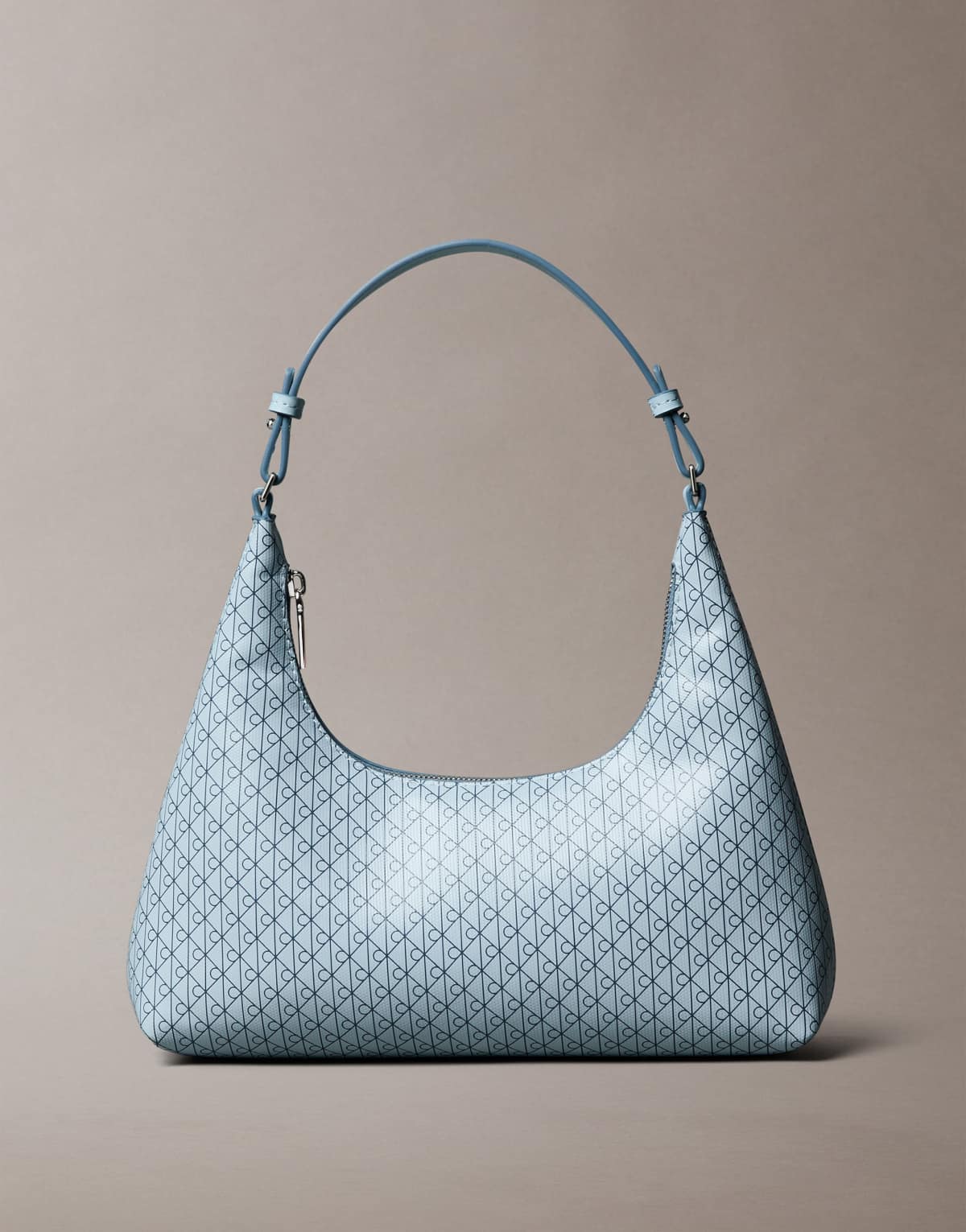 Calvin Klein Jeans emblem monogram logo shoulder bag in light blue