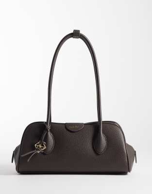 Calvin Klein Jeans Emblem Pebble Shoulder Bag In Brown