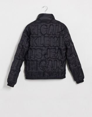 calvin klein logo puffer jacket