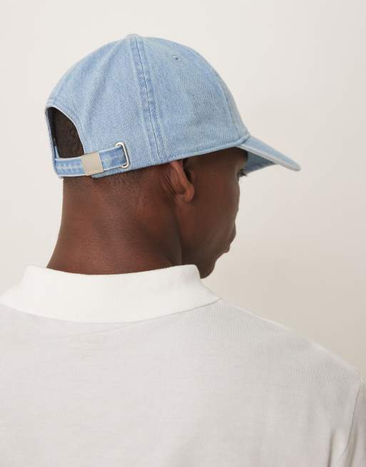 Calvin Klein Jeans embroidered denim logo cap in blue | ASOS