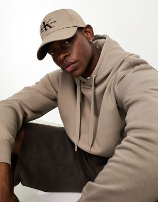 Calvin Klein Jeans embroidered monogram logo cap in beige-Neutral | Smart  Closet