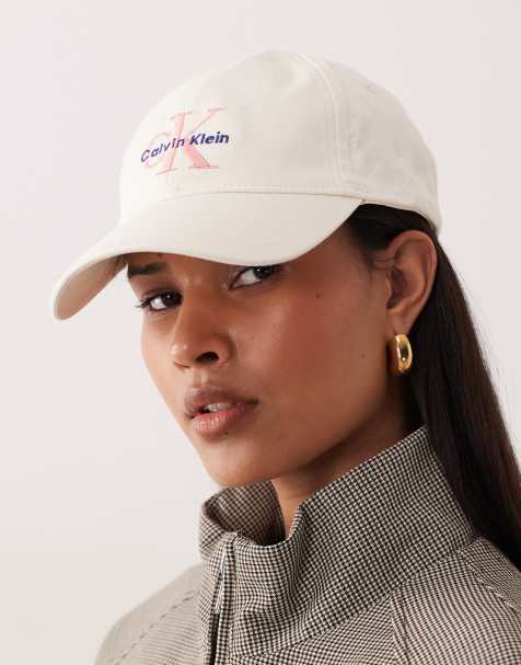 Calvin Klein Jeans embroidered monologo baseball cap in cream - view 1