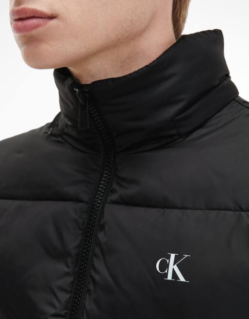 Calvin Klein Jeans two tone ripstop puffer jacket in iridescent