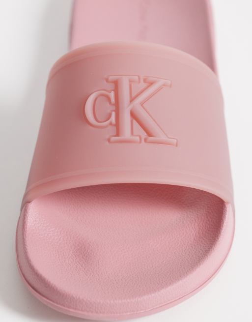 Calvin Klein Jeans essential logo slider in pink, 2 of 4