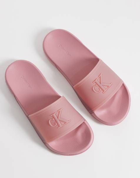Calvin Klein Jeans essential logo sliders in pink - view 1