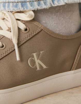 Calvin Klein Jeans Est.1978 Essential Low Canvas Sneakers In Neutral