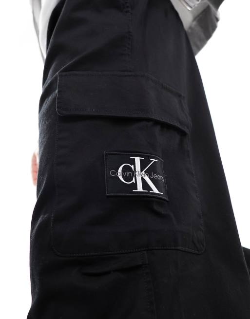 Calvin Klein Jeans essential regular cargo pants in black