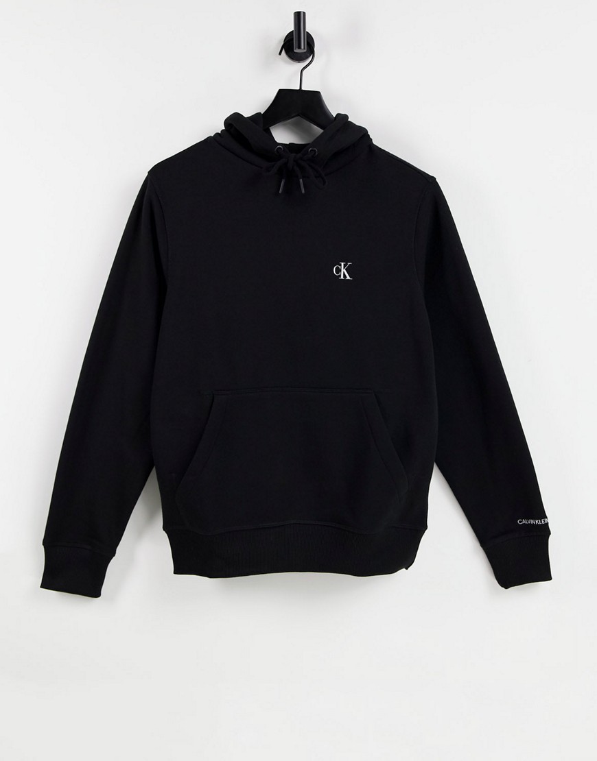 Calvin Klein Jeans essential regular fit hoodie with CK logo in black