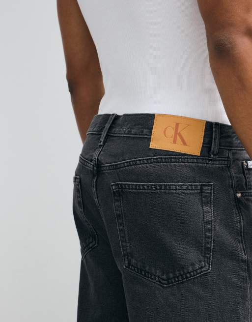Calvin Klein Jeans essential relaxed wide leg jeans in black, 2 of 5
