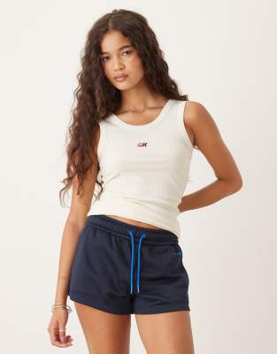 essential rib knit tank top in off white